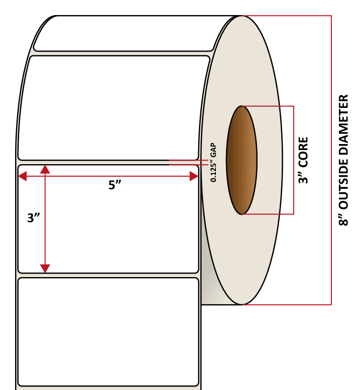 Premium Thermal Transfer Matte Paper - 5 x 3 - Pacific Barcode Label ...