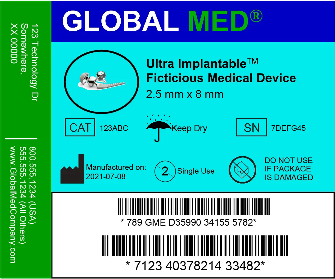 medical device label example