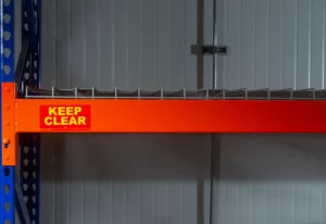 keep clear flue space label on a rack