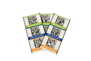 magnetic totem labels with text and 2d barcodes