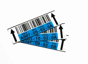 magnetic label with barcode and arrows