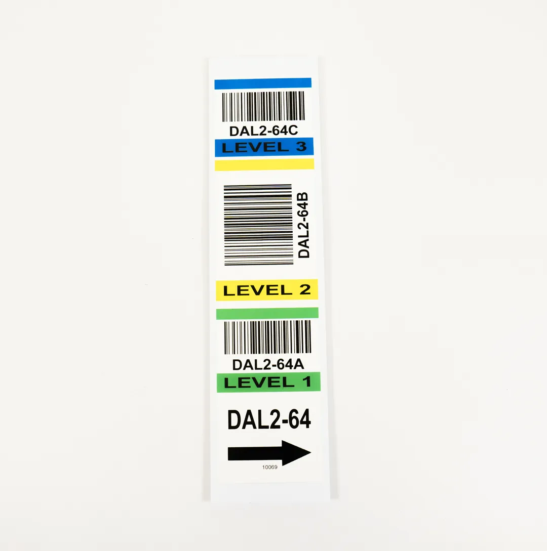 totem label with colors and barcodes