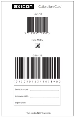 axicon verifier calibration sheet