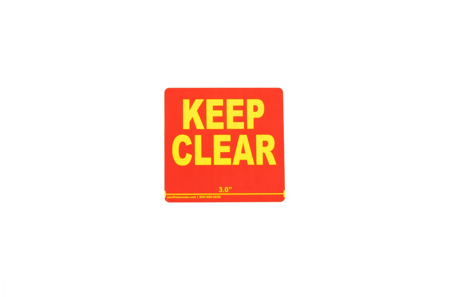 keep clear label with red background 04