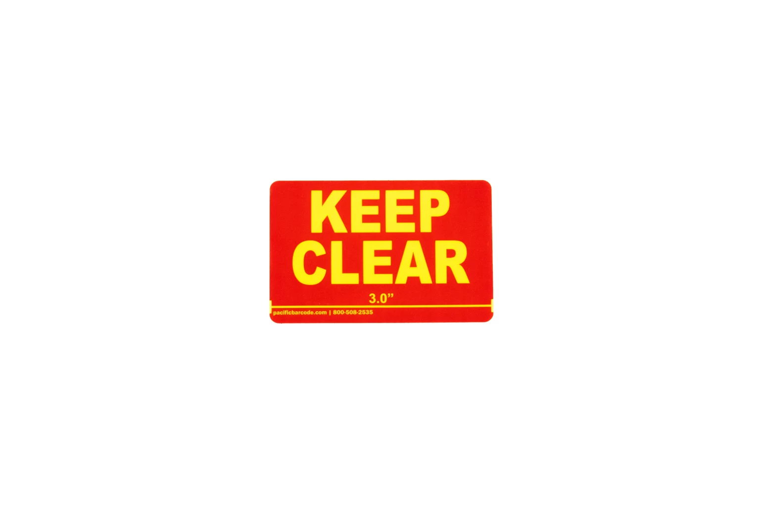 keep clear label with red background 03