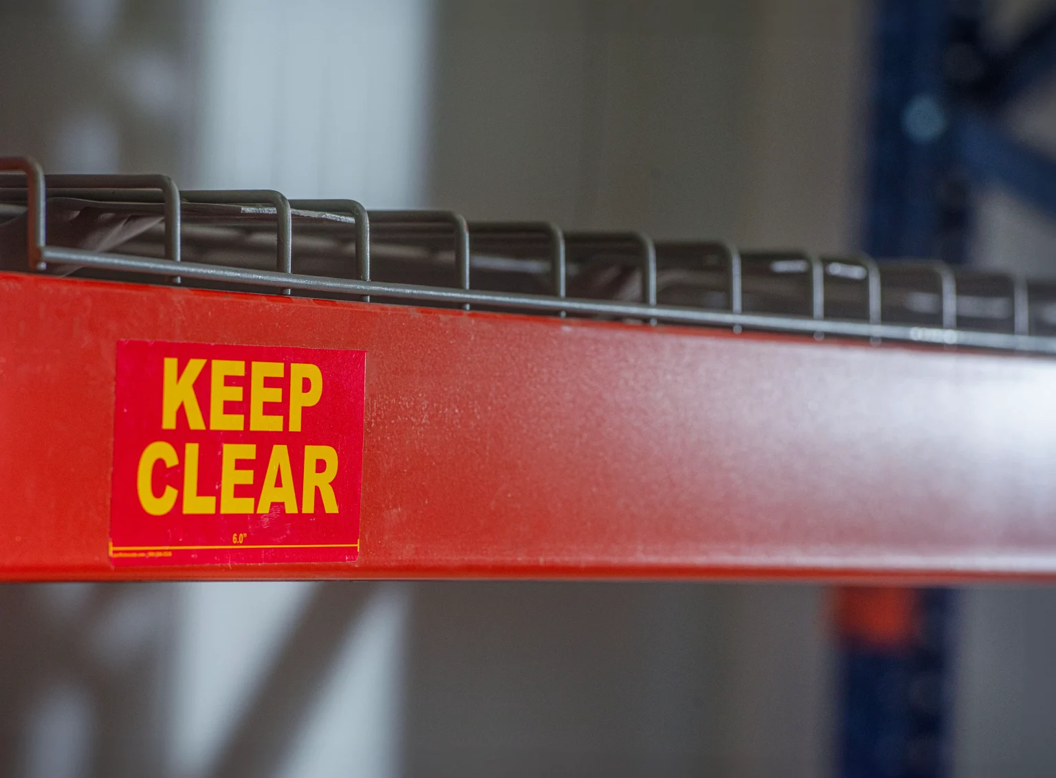 keep clear label on a rack