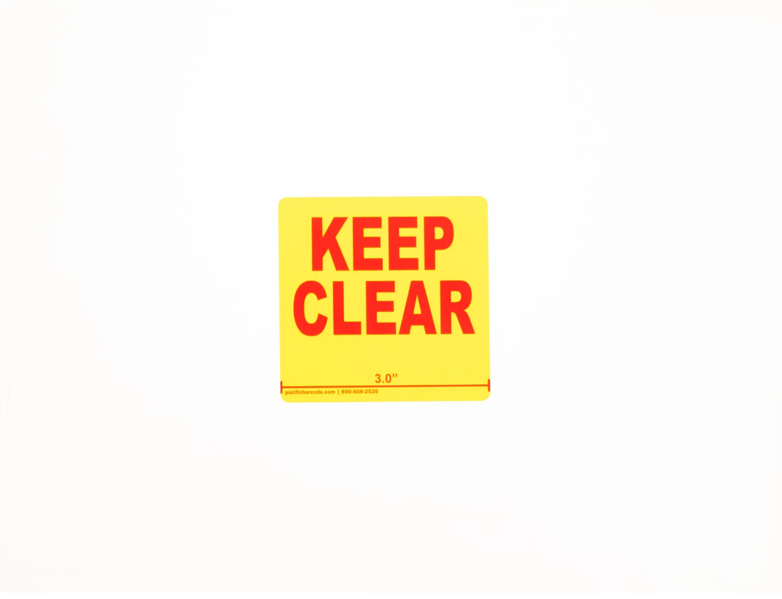 keep clear label with yellow background