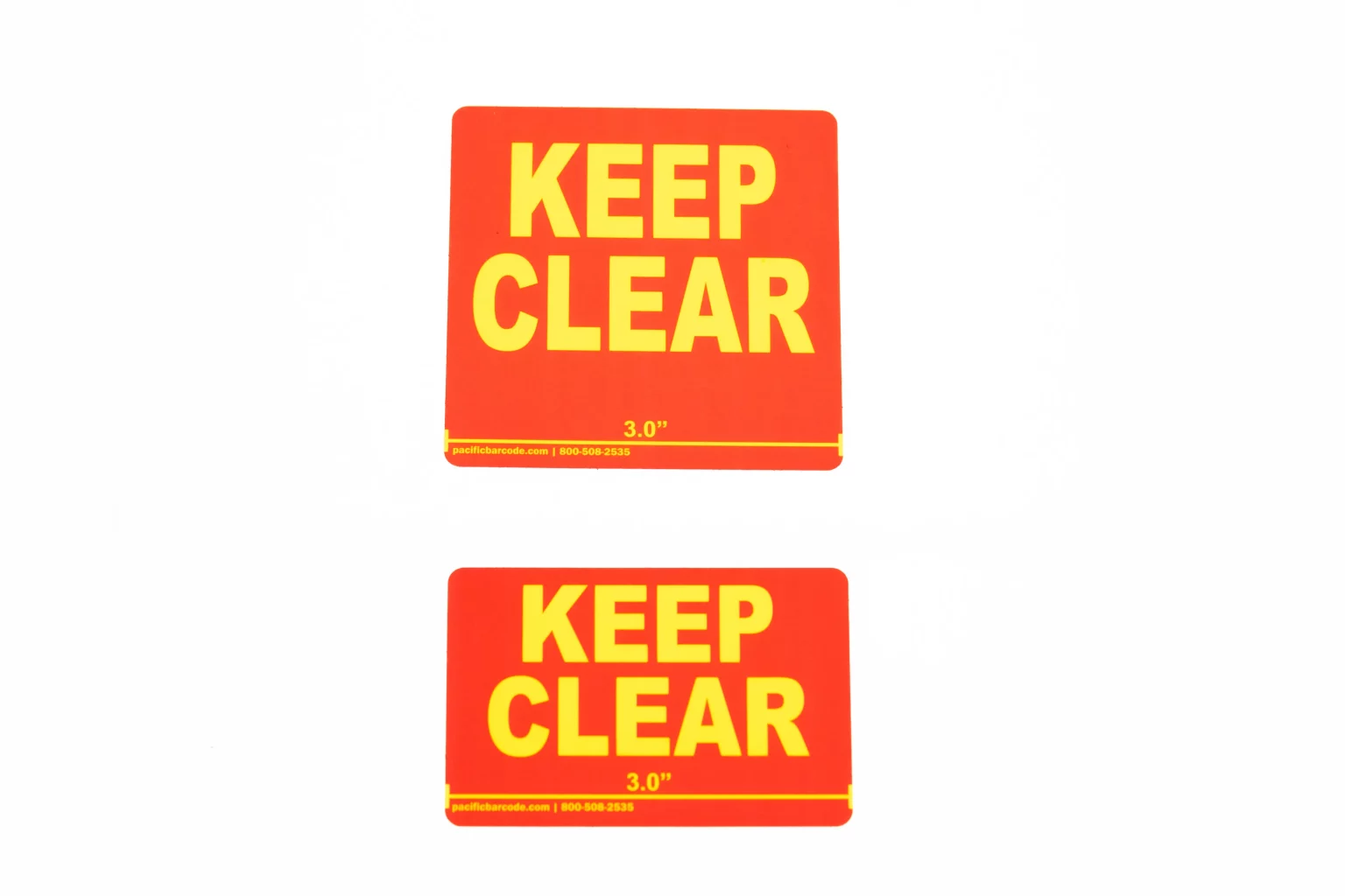 keep clear labels with red background 02