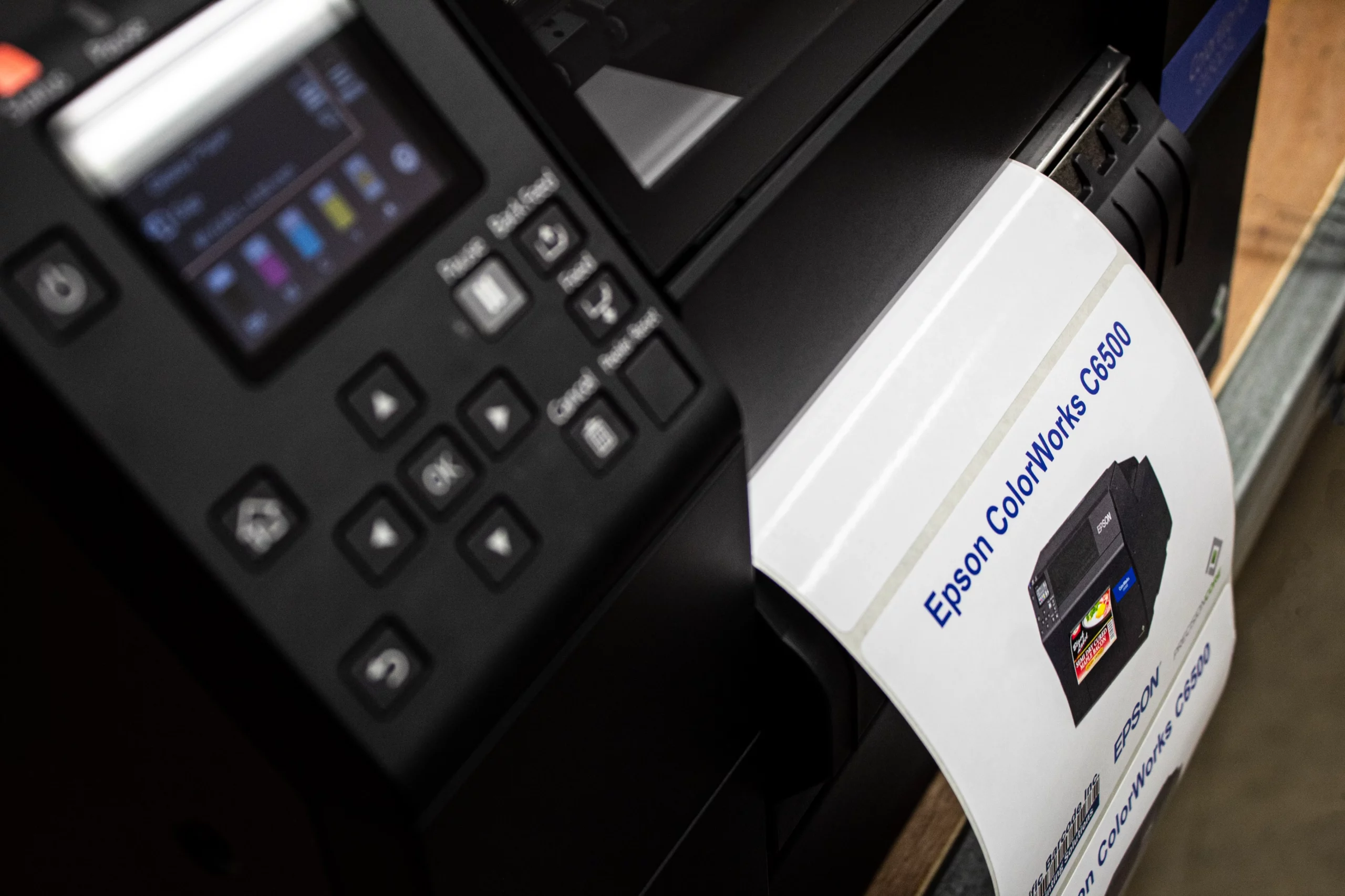 epson 6500 printing on inkjet labels