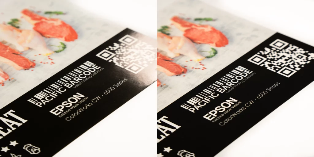 photo comparison of gloss vs matte labels