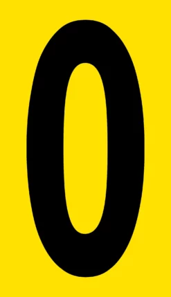 Mighty Line YELLOW Die Cut Location Markers - Number 0 - 4.5"x8" W - Pack of 10