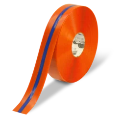 Mighty Line 2" Orange Tape with Blue Center Line - 100' Roll