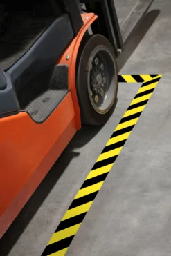 Mighty Line 2" Yellow Tape with Black Chevrons - 100' Roll