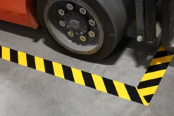 Mighty Line 3" Yellow Tape with Black Chevrons - 100' Roll