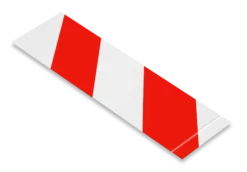 Mighty Line, Red and White Hazard, 2" by 10" Segments, Peel and Stick 10" Strips. 100PK.