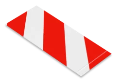 Mighty Line, Red and White Hazard, 3" by 10" Segments, Peel and Stick 10" Strips. 100PK.