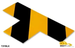 Mighty Line 3" Wide Solid YELLOW T With Black Chevrons - Pack of 100