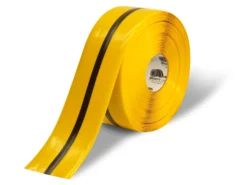 Mighty Line 4" Yellow Tape with Black Center Line - 100' Roll