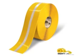 Mighty Line 4" Yellow with Reflective Center Line - 75ft. Roll