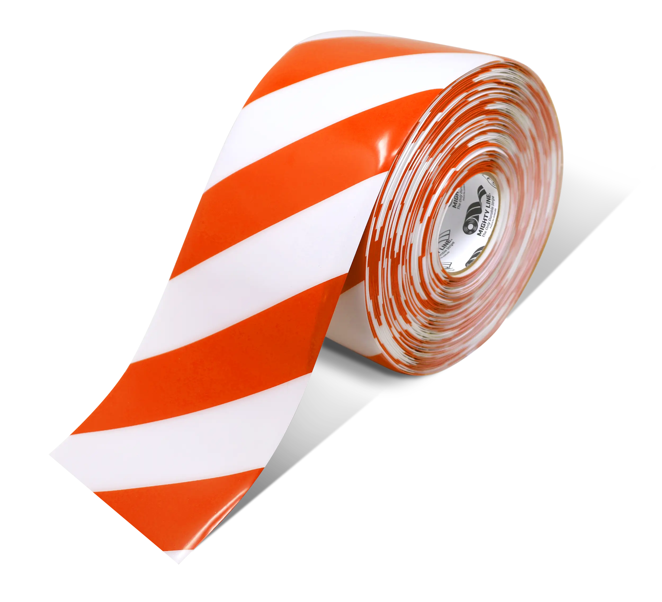 Mighty Line 6" White Tape with Orange Chevrons - 100' Roll