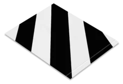 Mighty Line, White and Black Hazard, 6" by 10" Segments, Peel and Stick 10" Strips. 100PK.