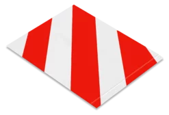 Mighty Line, Red and White Hazard, 6" by 10" Segments, Peel and Stick 10" Strips. 100PK.
