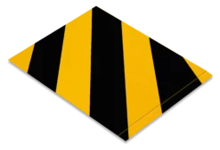 Mighty Line, Yellow and Black Hazard, 6" by 10" Segments, Peel and Stick 10" Strips. 100PK.