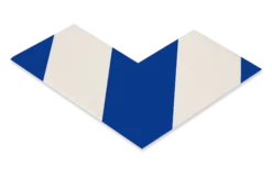 Mighty Line 3" Wide Solid White Angle With Blue Chevrons - Pack of 100
