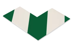 Mighty Line 3" Wide Solid White Angle With Green Chevrons - Pack of 100