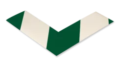 Mighty Line 2" Wide Green and White Chevron Angle - Pack of 100