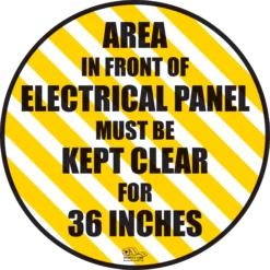 Keep Area infront of Electrical Panel Mighty Line Floor Sign, Industrial Strength, 12" Wide