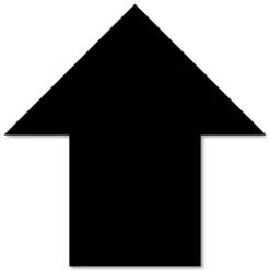 5.5" x 5.5" Black Solid Color Mighty Line Arrows - 50 PK