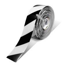 Mighty Line 3" White Tape with Black Chevrons - 100' Roll