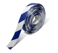 Mighty Line 2" White Tape with Blue Chevrons - 100' Roll