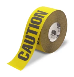 Mighty Line 3" Yellow Caution Antislip Tape, 60' Roll, CAUTION printed tape