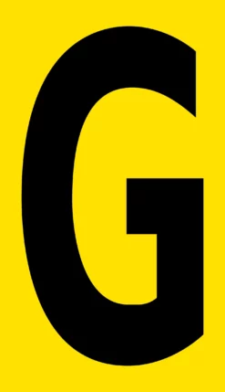 Mighty Line YELLOW Die Cut Location Markers - Letter G - 4.5"x8" W - Pack of 10