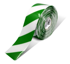 Mighty Line 4" White Tape with Green Chevrons - 100' Roll