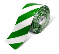 Mighty Line 6" White Tape with Green Chevrons - 100' Roll