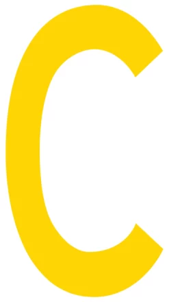 Mighty Line C Letter Floor Marker Adhesive, 4.5"x10" size, pack of 10. Yellow