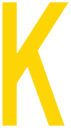 Mighty Line K Letter Floor Marker Adhesive, 4.5"x10" size, pack of 10. Yellow