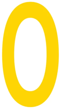 Mighty Line O Letter Floor Marker Adhesive, 4.5"x10" size, pack of 10. Yellow