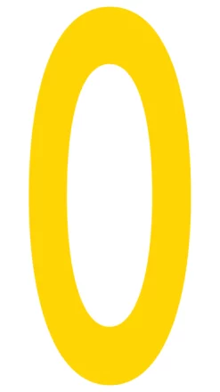 Mighty Line 0 Number Floor Marker Adhesive, 4.5"x10" size, pack of 10. Yellow