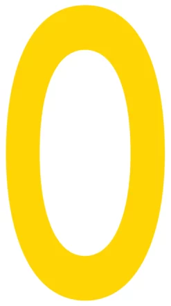 Mighty Line O Letter Floor Marker Adhesive, 4.5"x10" size, pack of 10. Yellow