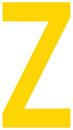 Mighty Line Z Letter Floor Marker Adhesive, 4.5"x10" size, pack of 10. Yellow