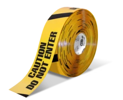CAUTION DO NOT ENTER Mighty Line Repeating Message Floor Tape, 3" Wide, 100' Long Rolls