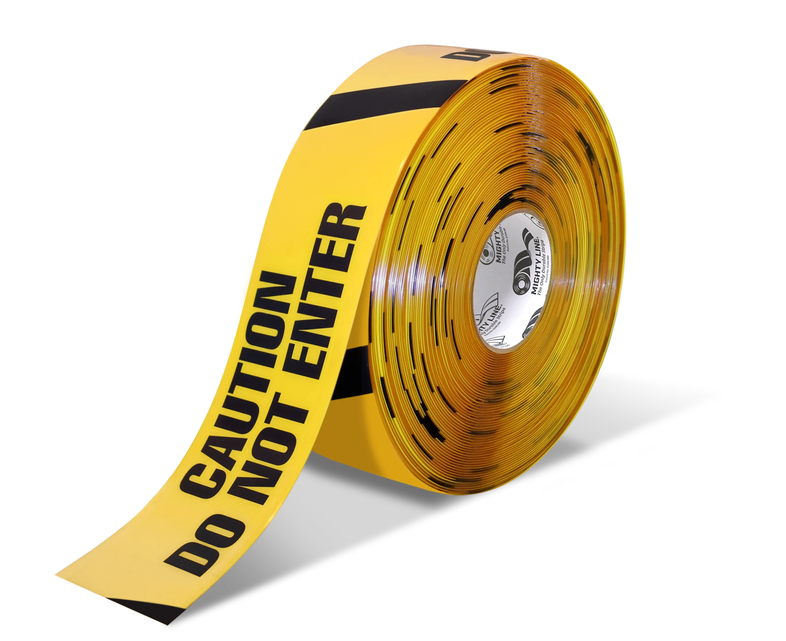 CAUTION DO NOT ENTER Mighty Line Repeating Message Floor Tape, 3" Wide, 100' Long Rolls