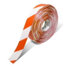 Mighty Line 2" White Tape with Orange Chevrons - 100' Roll