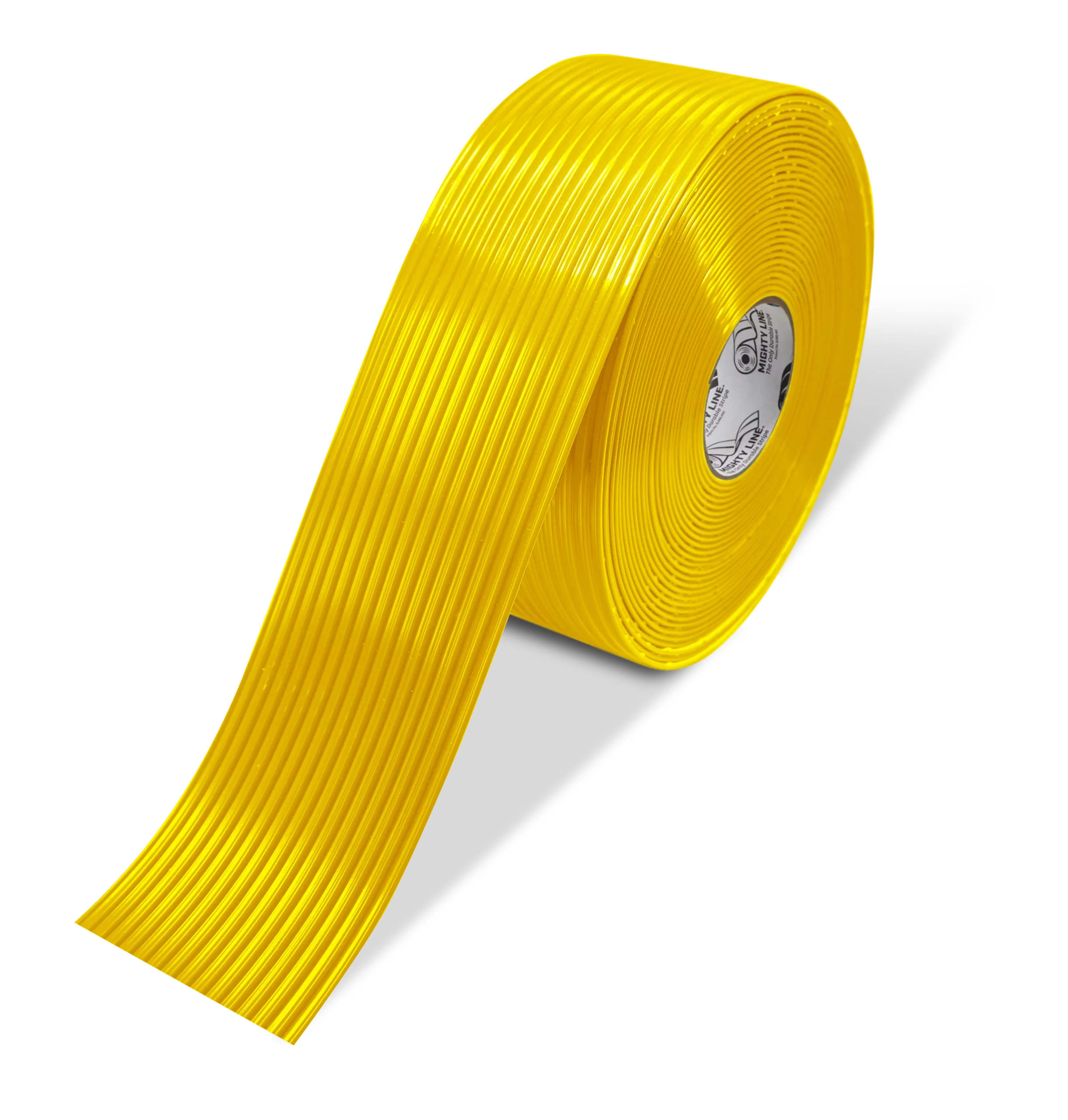 Yellow Mighty Line RIBBED Traction Floor Tape, 4" Wide, 50' Long Roll