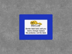 Mighty Line Shield Label Protectors, Blue, 9.5" x 12.5" (5.5"x8.5" window), 20 PK