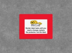 Mighty Line Shield Label Protectors, Red, 9.5" x 12.5" (5.5"x8.5" window), 20 PK